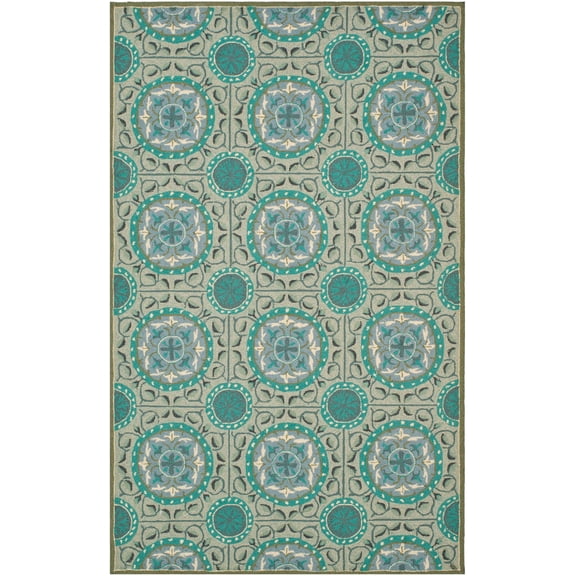 SAFAVIEH Four Seasons Keane Geometric Area Rug, Mint/Aqua, 8' x 10'