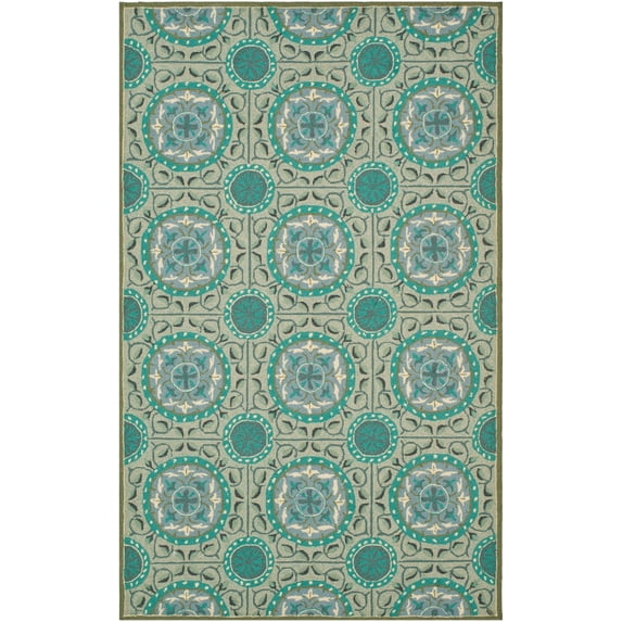 SAFAVIEH Four Seasons Keane Geometric Area Rug, Mint/Aqua, 8' x 10'