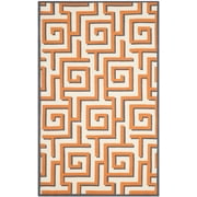 SAFAVIEH Four Seasons Lazar Geometric Polyester Area Rug, Ivory/Brown, 36" x 56"