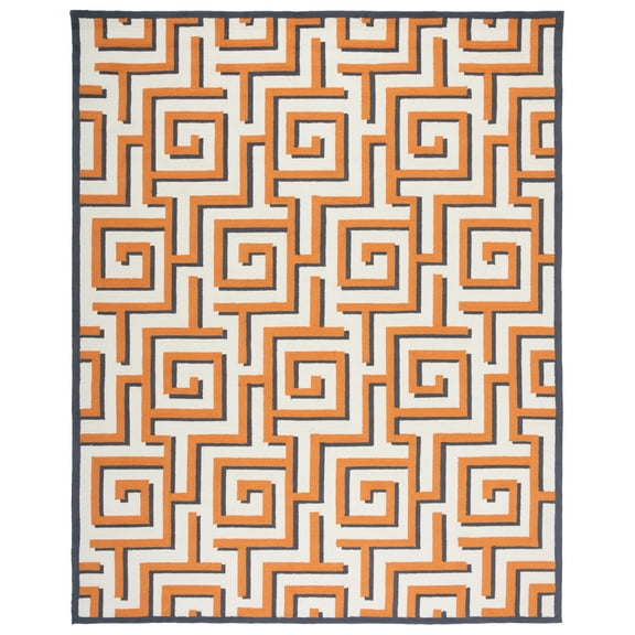 SAFAVIEH Four Seasons Lazar Geometric Polyester Area Rug, Ivory/Brown, 8' x 10'