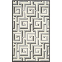 SAFAVIEH Four Seasons Lazar Geometric Polyester Area Rug, Ivory/Grey, 5' x 8'