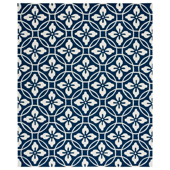 SAFAVIEH Four Seasons Lilibeth Geometric Area Rug, Navy/Ivory, 8' x 10'