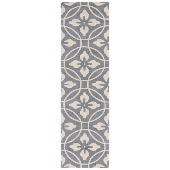 SAFAVIEH Four Seasons Lilibeth Geometric Runner Rug, Grey/Ivory, 2'3" x 8'
