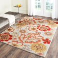 thumbnail image 1 of SAFAVIEH Four Seasons Lisette Novelty Flowers Area Rug, Ivory/Red, 5' x 7', 1 of 6