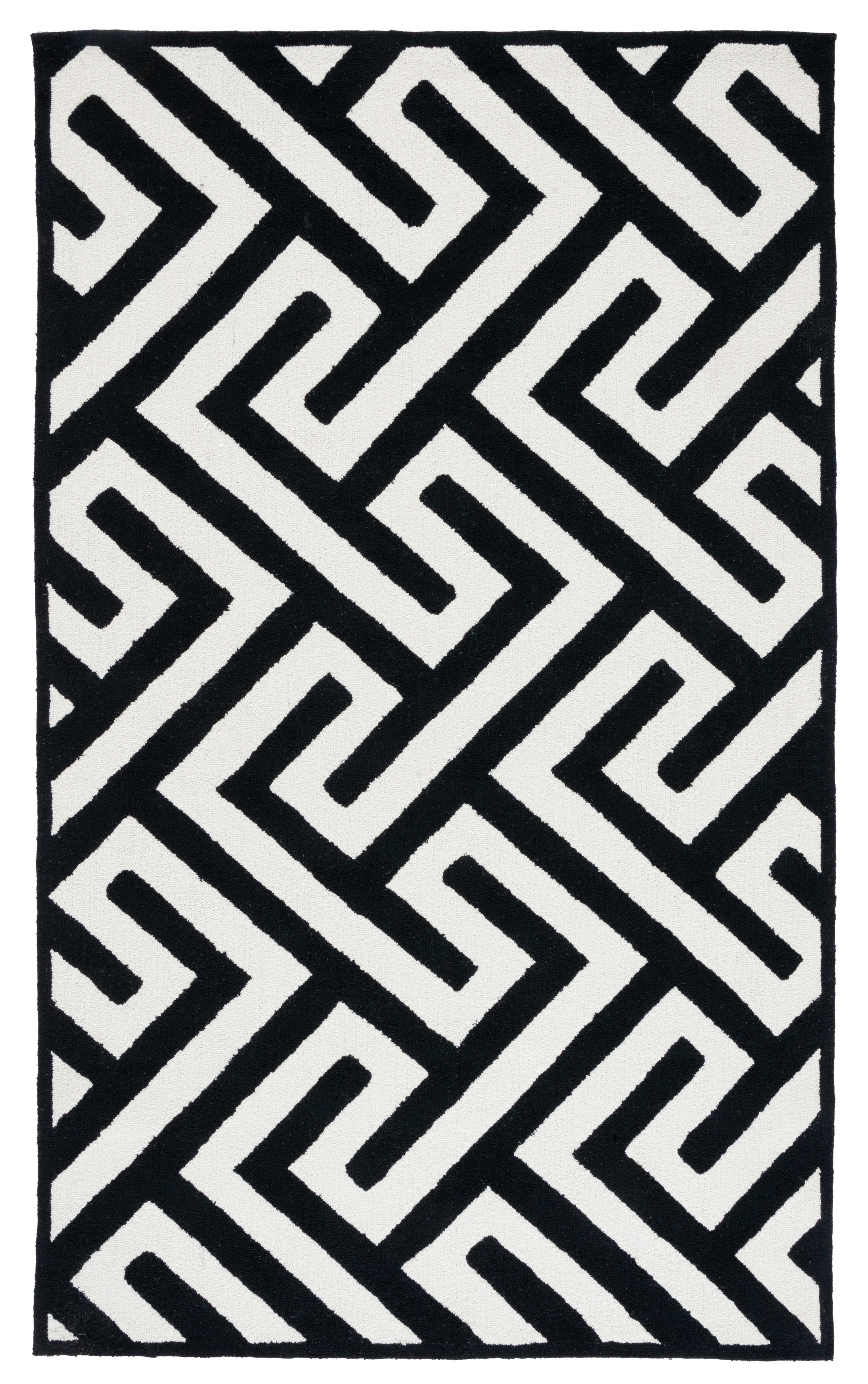 SAFAVIEH Four Seasons Mihail Geometric Area Rug, Ivory/Black, 3'6" x 5'6"