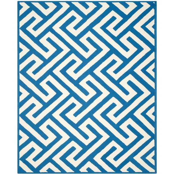SAFAVIEH Four Seasons Mihail Geometric Area Rug, Ivory/Blue, 5' x 8'