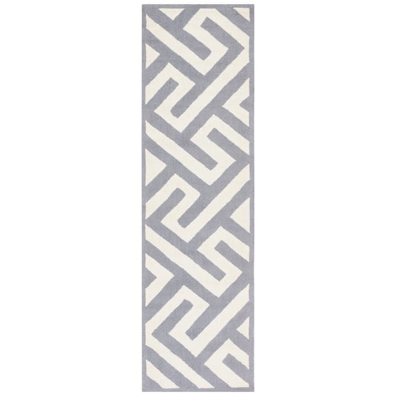 SAFAVIEH Four Seasons Mihail Geometric Runner Rug, Ivory/Grey, 2'3" x 8'