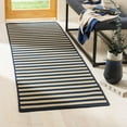 thumbnail image 1 of SAFAVIEH Four Seasons Mitre Striped Polyester Runner Rug, Ivory/Navy, 2'3" x 8', 1 of 7