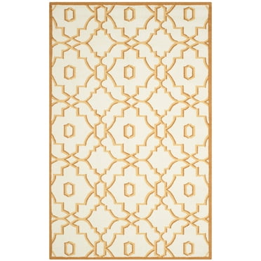 SAFAVIEH Four Seasons Nowell Geometric Polyester Area Rug, Ivory/Tan, 3'6" x 5'6"