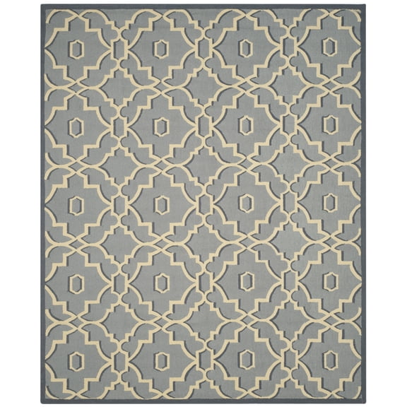 SAFAVIEH Four Seasons Nowell Geometric Polyester Area Rug, Light Blue/Ivory, 3'6" x 5'6"