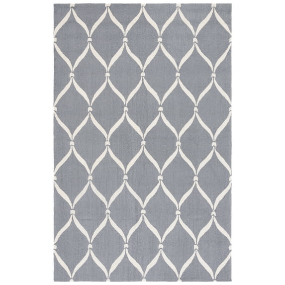 SAFAVIEH Four Seasons Rionach Geometric Polyester Area Rug, Grey/Ivory, 5' x 8'