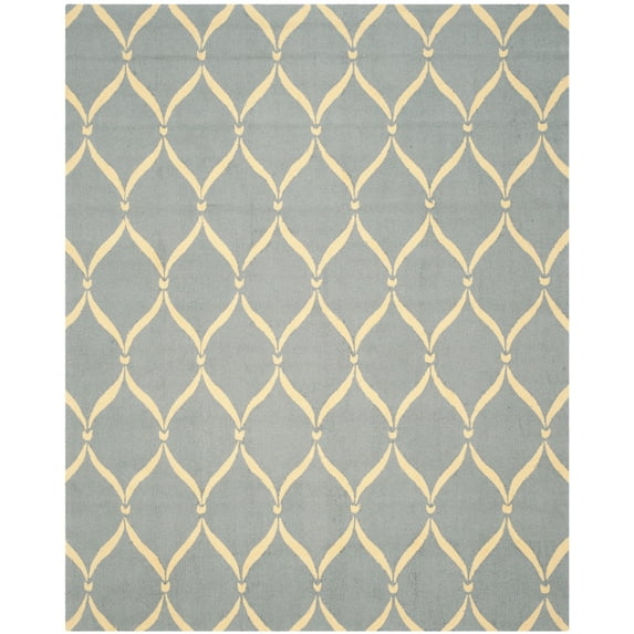 SAFAVIEH Four Seasons Rionach Geometric Polyester Area Rug, Light Blue/Ivory, 5' x 8'