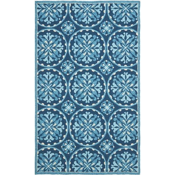 SAFAVIEH Four Seasons Saranna Geometric Area Rug, Blue/Multi, 5' x 8'