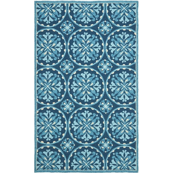 SAFAVIEH Four Seasons Saranna Geometric Area Rug, Blue/Multi, 5' x 8'