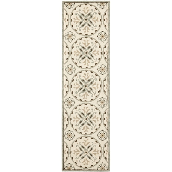 SAFAVIEH Four Seasons Saranna Geometric Area Rug, Green/Brown, 2'3" x 3'9"