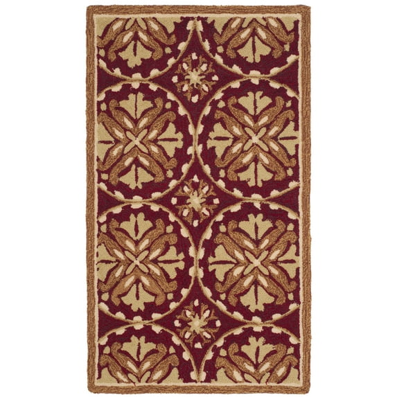 SAFAVIEH Four Seasons Saranna Geometric Polyester Area Rug, Red/Orange, 2'4" x 4'