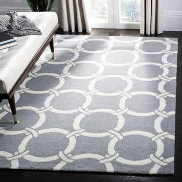 SAFAVIEH Four Seasons Soren Geometric Polyester Area Rug, Grey/Ivory, 3'6" x 5'6"