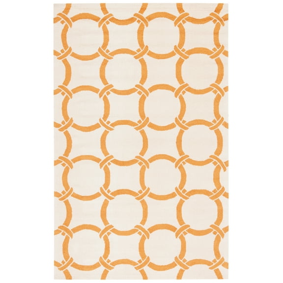 SAFAVIEH Four Seasons Soren Geometric Polyester Area Rug, Ivory/Brown, 3'6" x 5'6"