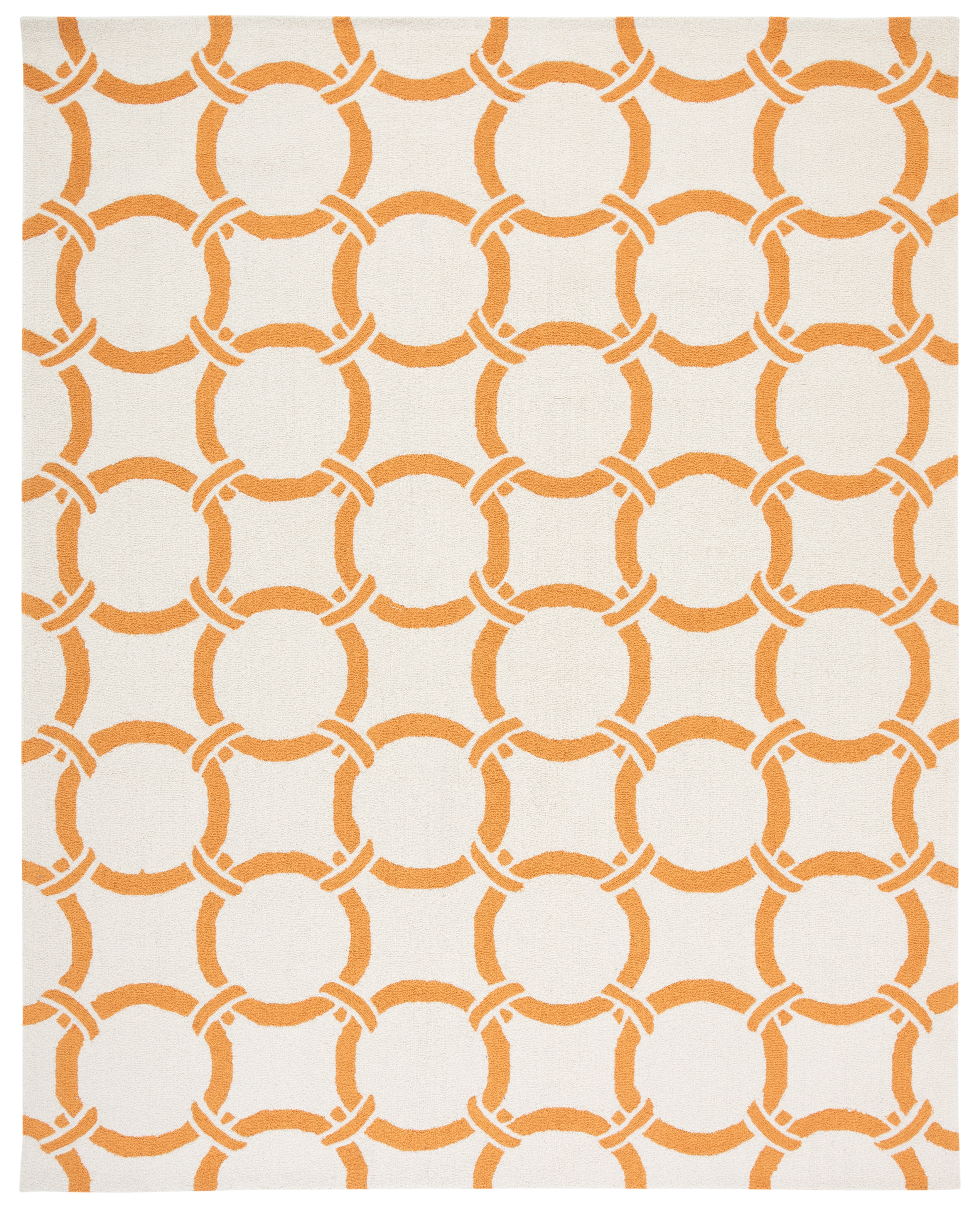 SAFAVIEH Four Seasons Soren Geometric Polyester Area Rug, Ivory/Brown, 8' x 10'