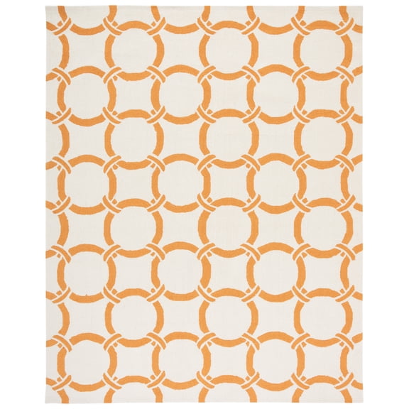 SAFAVIEH Four Seasons Soren Geometric Polyester Area Rug, Ivory/Brown, 8' x 10'