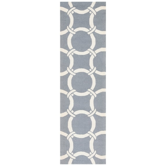SAFAVIEH Four Seasons Soren Geometric Polyester Runner Rug, Grey/Ivory, 2'3" x 8'