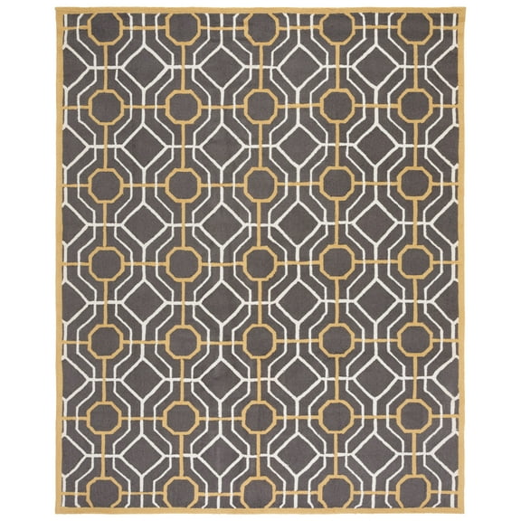 SAFAVIEH Four Seasons Tylar Geometric Area Rug, Dark Grey/Ivory, 8' x 10'