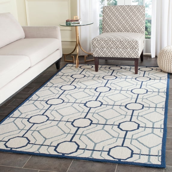 SAFAVIEH Four Seasons Tylar Geometric Area Rug, Ivory/Grey, 3'6" x 5'6"