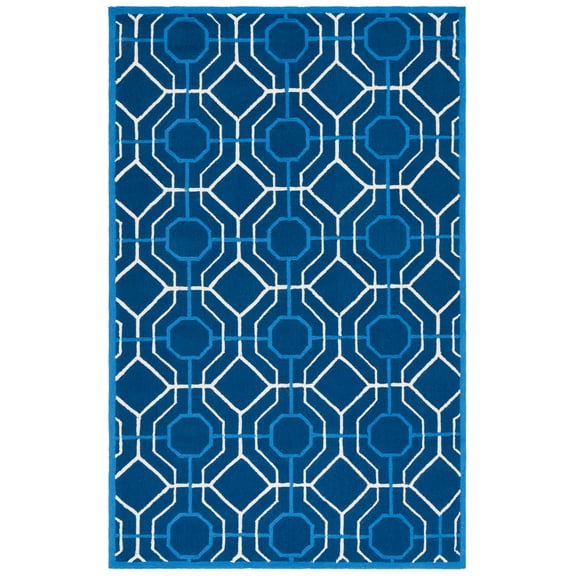 SAFAVIEH Four Seasons Tylar Geometric Area Rug, Navy/Ivory, 3'6" x 5'6"