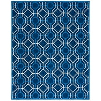 SAFAVIEH Four Seasons Tylar Geometric Area Rug, Navy/Ivory, 8' x 10'
