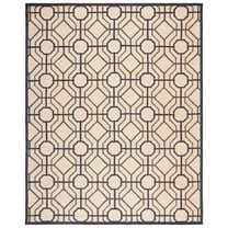 SAFAVIEH Four Seasons Tylar Geometric Polyester Area Rug, Ivory/Black, 8' x 10'