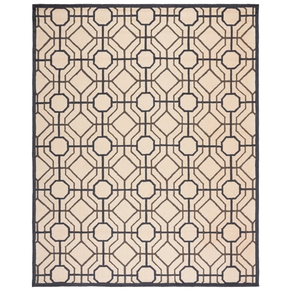 SAFAVIEH Four Seasons Tylar Geometric Polyester Area Rug, Ivory/Black, 8' x 10'