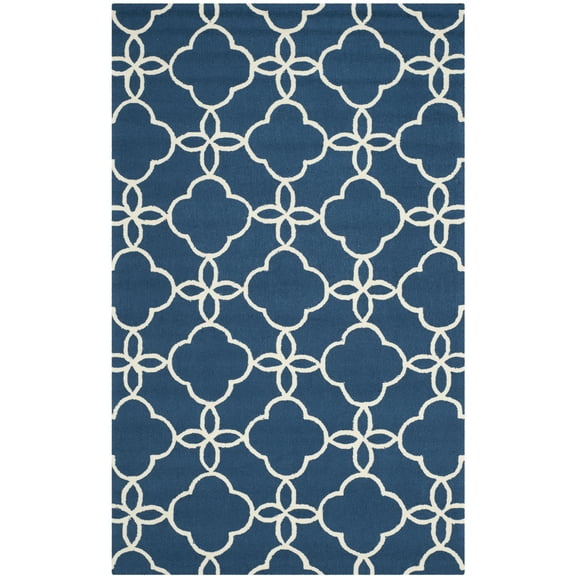 SAFAVIEH Four Seasons Vaska Geometric Area Rug, Navy/Ivory, 3'6" x 5'6"
