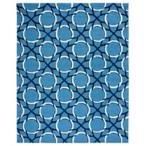 SAFAVIEH Four Seasons Vinal Floral Polyester Area Rug, Blue/Ivory, 8' x 10'