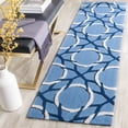 thumbnail image 1 of SAFAVIEH Four Seasons Vinal Floral Polyester Runner Rug, Blue/Ivory, 2'3" x 8', 1 of 6