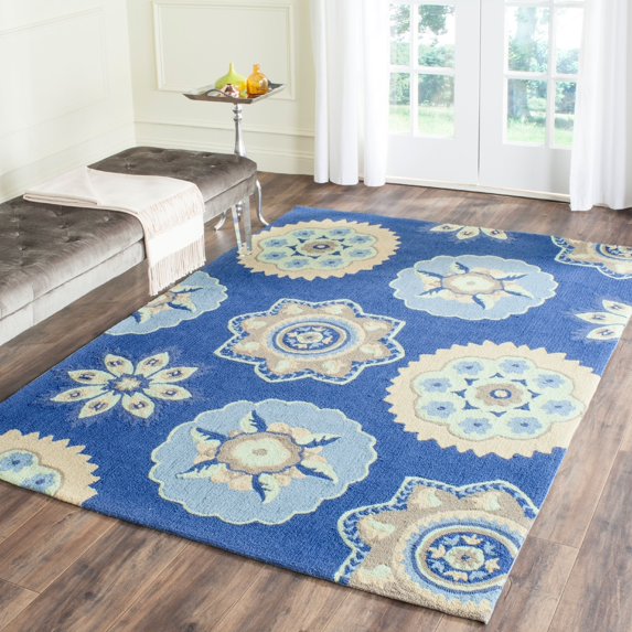 SAFAVIEH Four Seasons Xavior Floral Area Rug, Navy, 4' x 6'