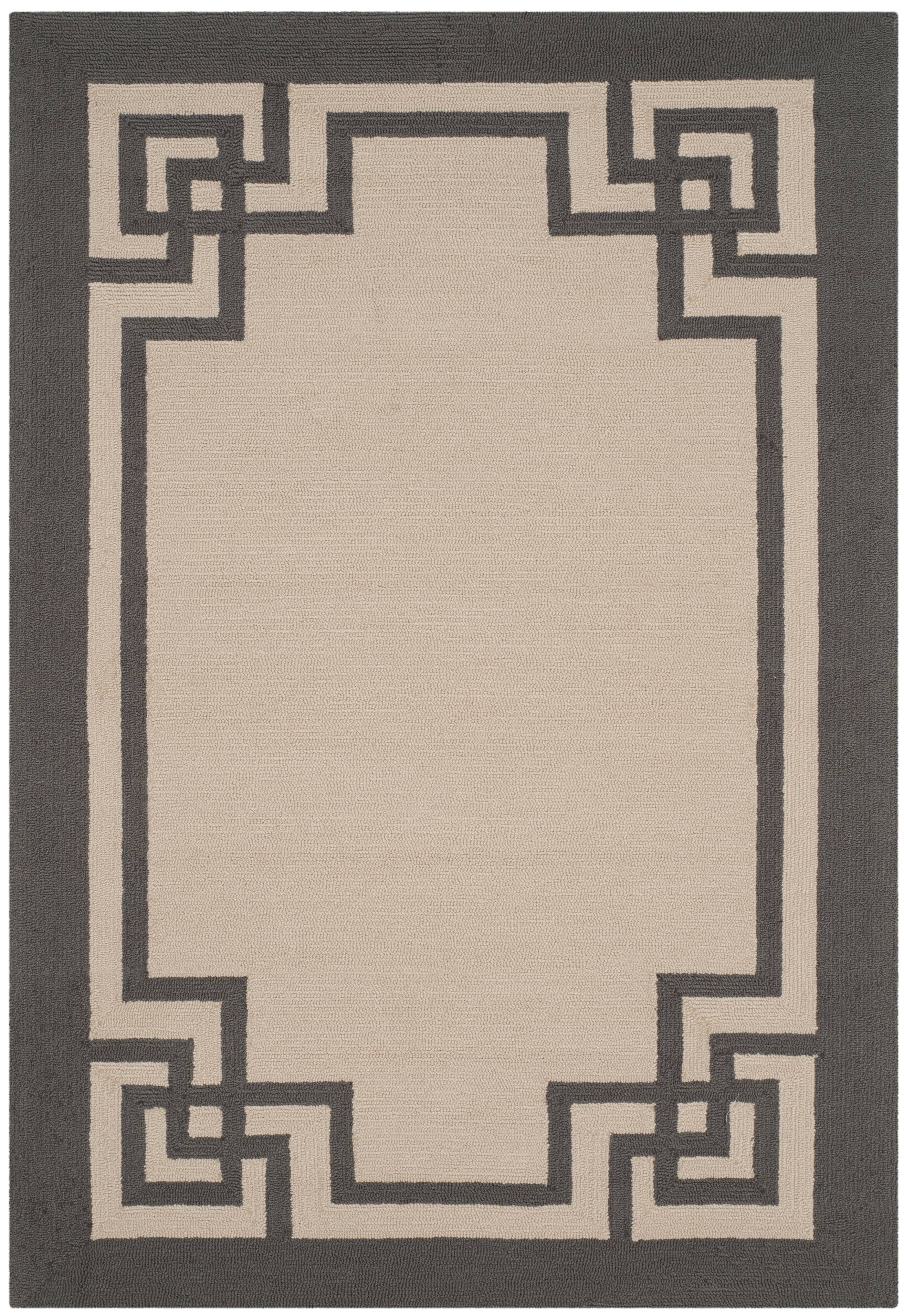 SAFAVIEH Four Seasons Yasim Bordered Area Rug, Ivory/Charcoal, 4' x 6'