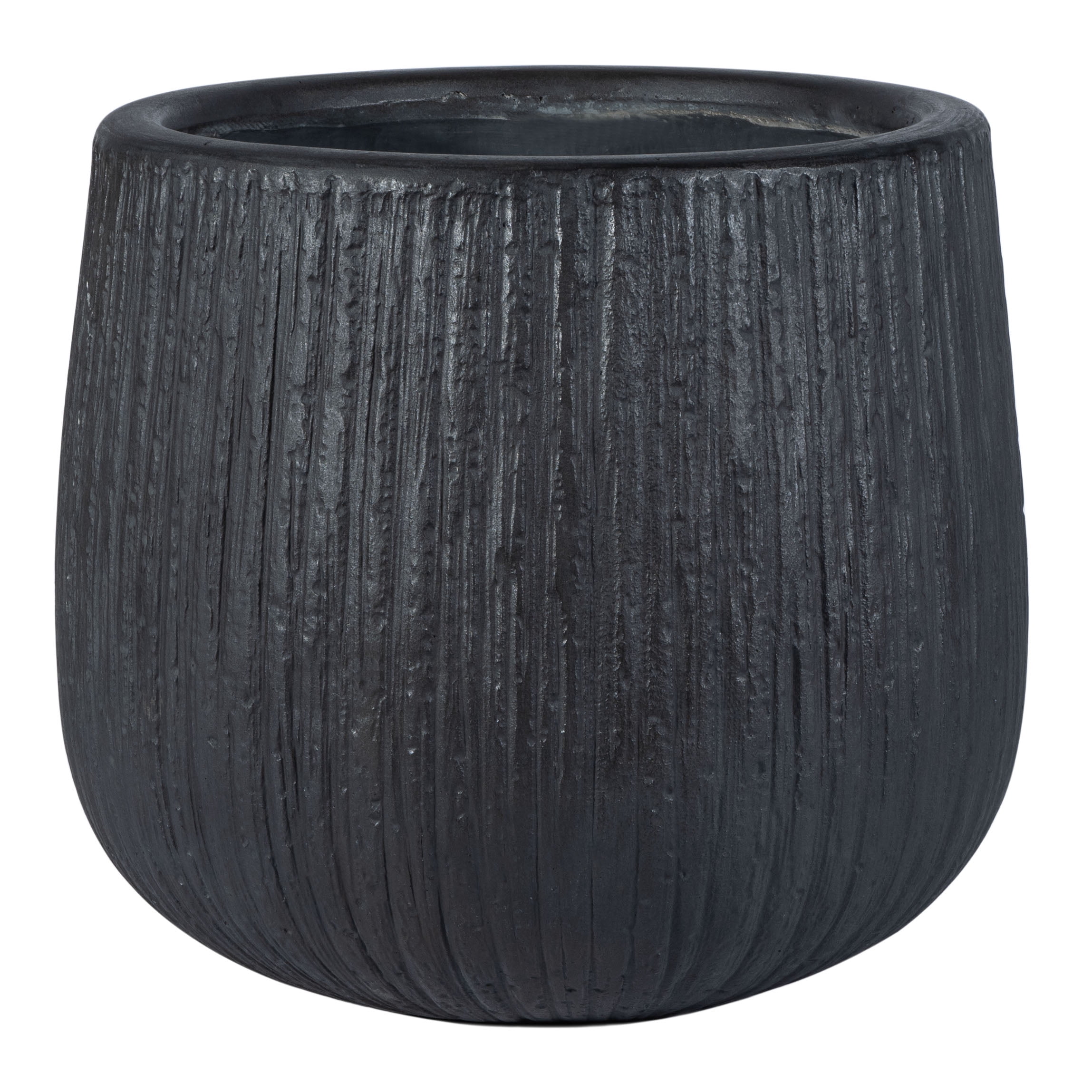 SAFAVIEH Francia Concrete Modern Solid Round Patio Planter, Black