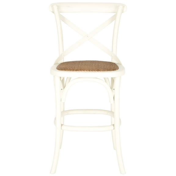 SAFAVIEH Franklin Square Mid Back Counter Stool, Antique White