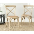 thumbnail image 1 of SAFAVIEH Franklin X-Back Bistro Rustic Chairs, Weathered Oak, Set of 2, 1 of 6