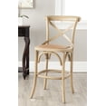 thumbnail image 1 of SAFAVIEH Franklin X-Back Bistro Rustic Counter Stool with Footrest, Weathered Oak, 1 of 6