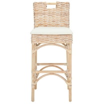 SAFAVIEH Fremont Round Rattan Bar Stool, White