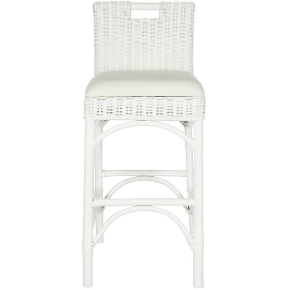 SAFAVIEH Fremont Square Mid Back Bar Stool, White