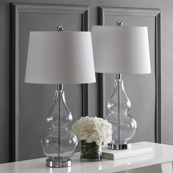 SAFAVIEH Frena 26.5 in. H Gourd Glass Table Lamp, Clear
