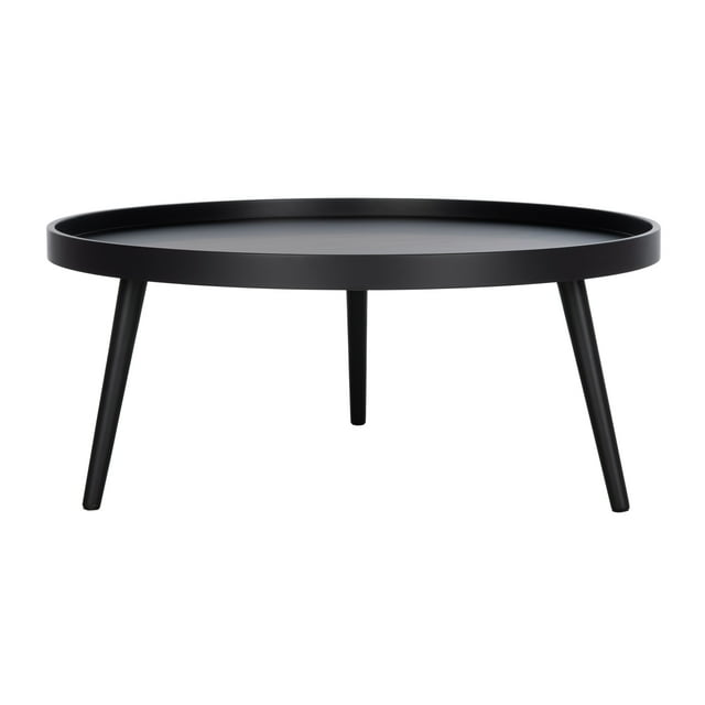 SAFAVIEH Fritz Modern Round Tray Top Coffee Table, Black