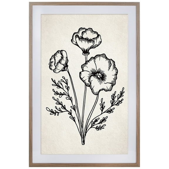 SAFAVIEH From The Garden 24 in. x 36 in. Framed Wall Art, Ivory/Black