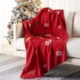 thumbnail image 1 of SAFAVIEH Frosty Wish Throw, 50" x 60", Red/White, 1 of 6