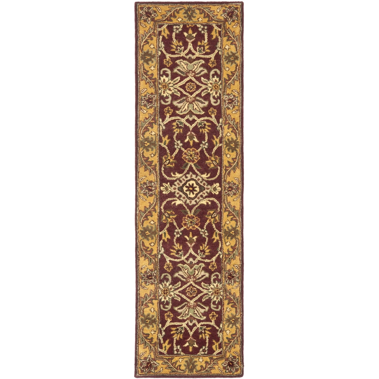 Safavieh - Runner Lana Burgundy E Oro 2'6x10', Tradizionale Europeo Handmade - Foto 4