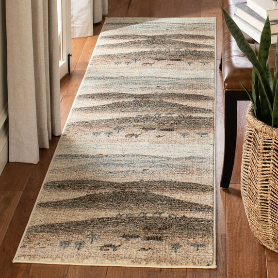 Safavieh Gabbeh Christopher Striped Runner Rug, Cream/Olive, 2'3" x 8'