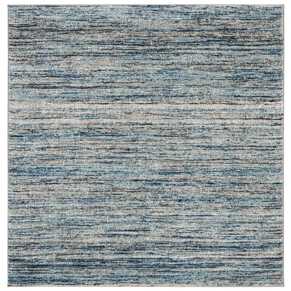 SAFAVIEH Galaxy Candelario Abstract Area Rug, Blue/Grey, 5'3" x 5'3" Square