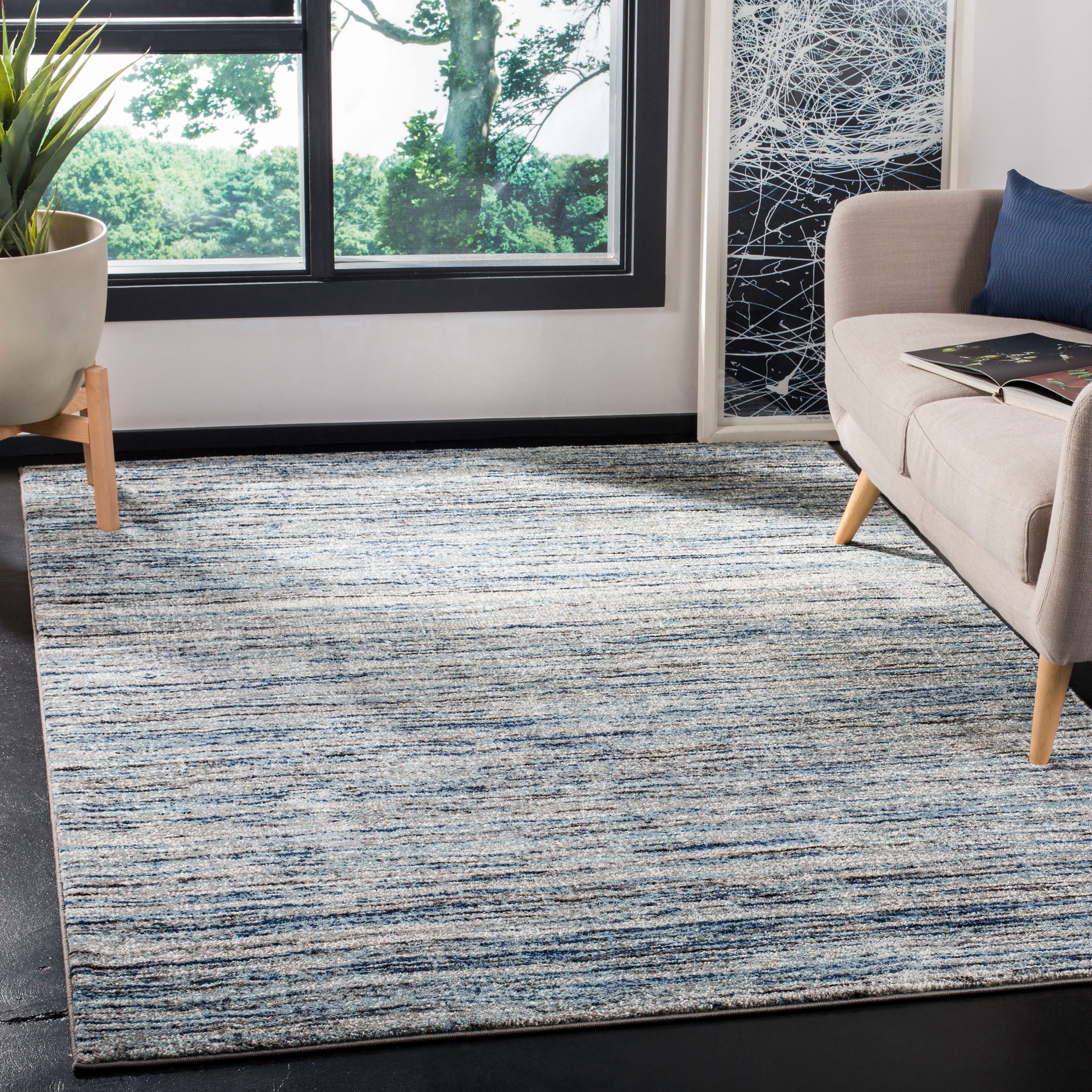 Safavieh Galaxy Candelario Abstract Area Rug, Blue/Gray, 5'3" x 7'6"